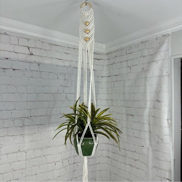 Macrame NWT Bohemian Home Decor House Plant Holder Garden Lot Bundle 4-Pieces - Picture 6 of 14